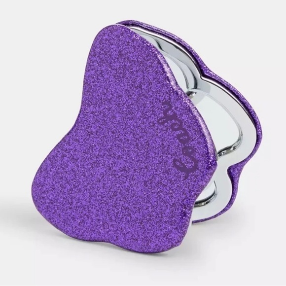 COACH Jasmine Purple Glitter Butterfly Compact Dual Sided Mirror  NWT - Picture 2 of 8